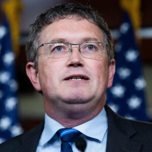 Kentucky Rep. Thomas Massie defended his family’s gun-toting holiday greeting card, saying he thought the image would be ‘fun to share’