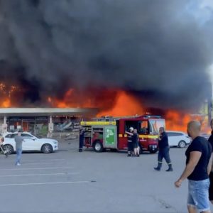 Russian missiles struck a Ukrainian shopping mall with more than 1,000 people inside, Zelenskyy says